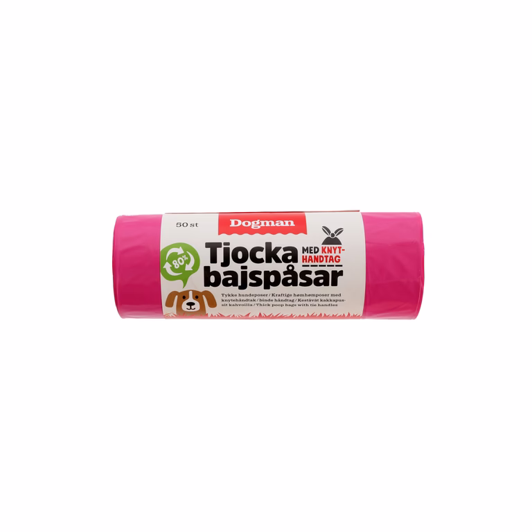 Hundeposer med håndtak 50p, rosa