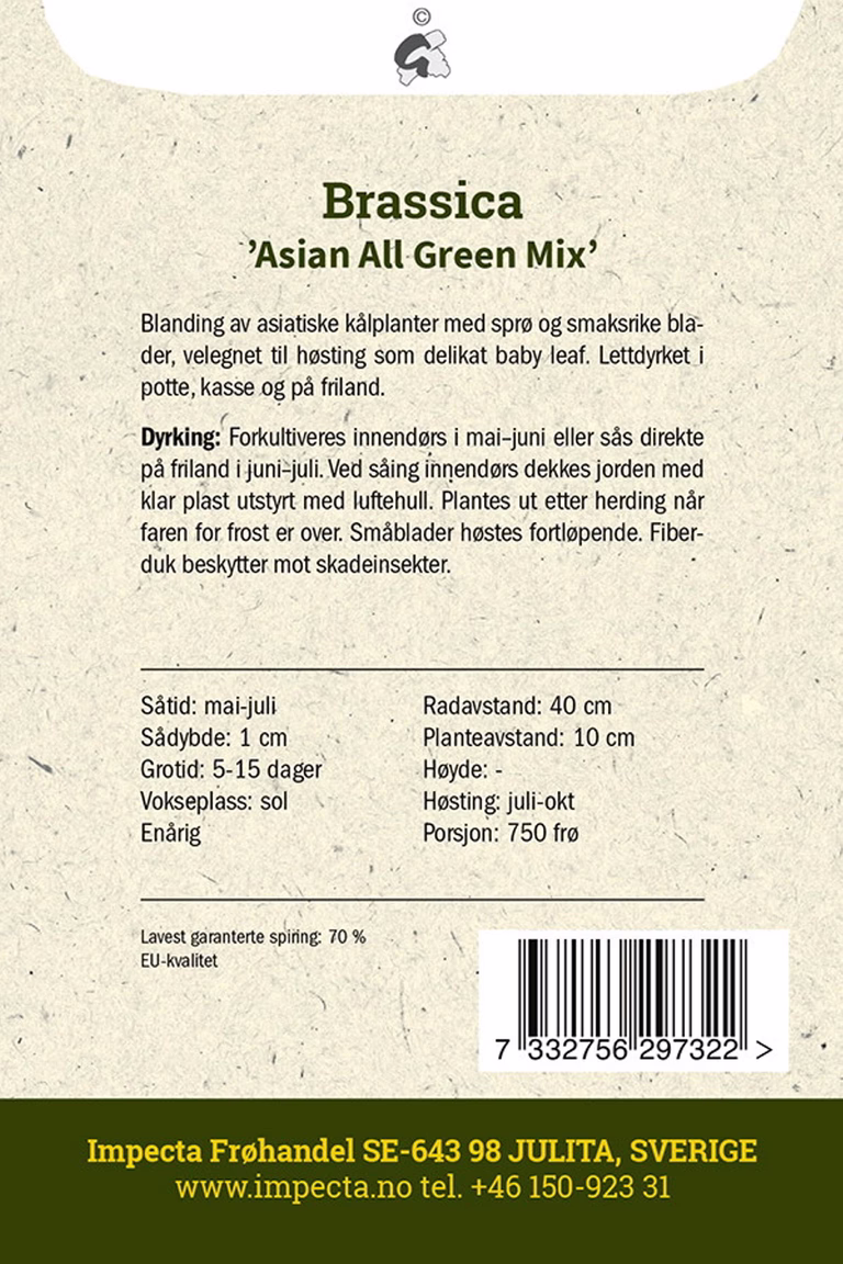 Asiatisk kål 'Asian All Green Mix'