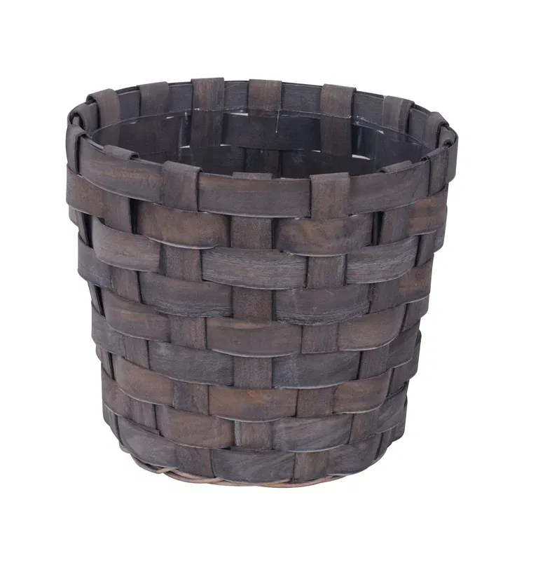 Basket wood D31 H28 grey
