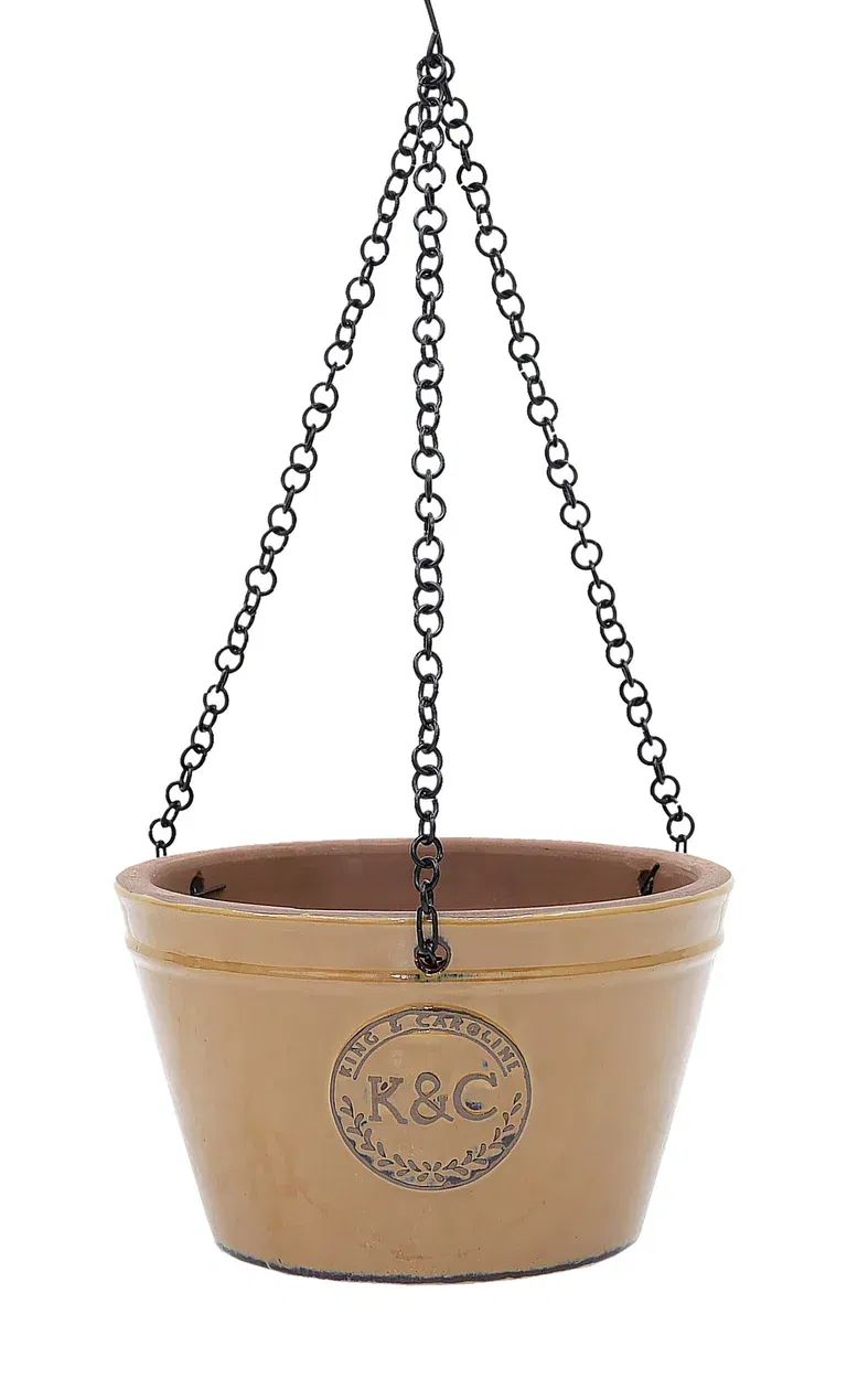 K&C ceramic hanging pot D27 mustard